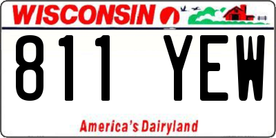 WI license plate 811YEW
