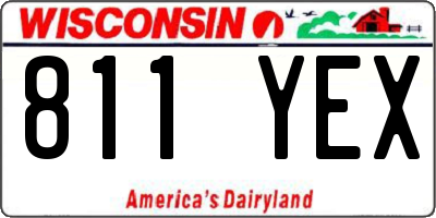 WI license plate 811YEX