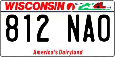 WI license plate 812NAO