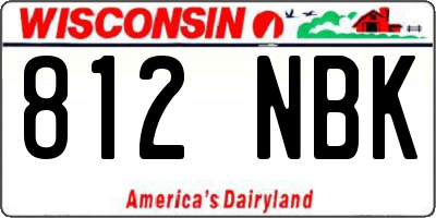 WI license plate 812NBK