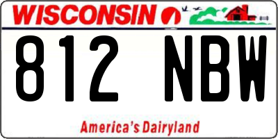 WI license plate 812NBW