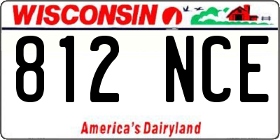 WI license plate 812NCE