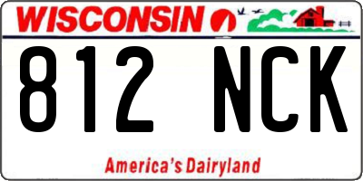 WI license plate 812NCK