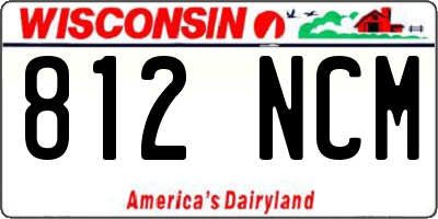 WI license plate 812NCM