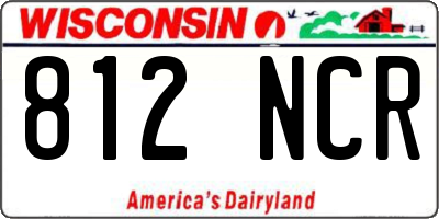 WI license plate 812NCR