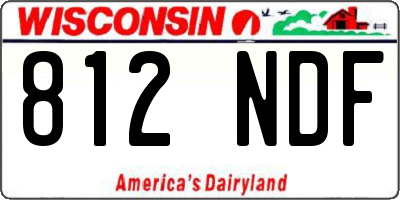 WI license plate 812NDF