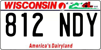 WI license plate 812NDY