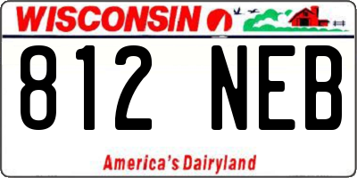 WI license plate 812NEB