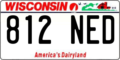 WI license plate 812NED