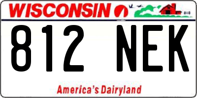 WI license plate 812NEK