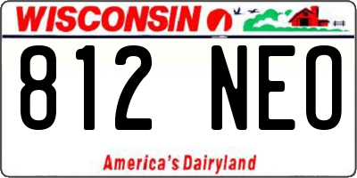 WI license plate 812NEO