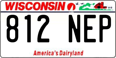 WI license plate 812NEP