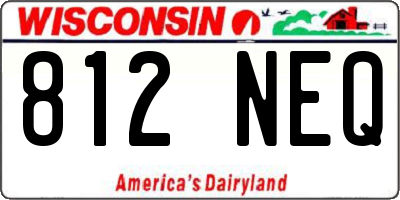 WI license plate 812NEQ