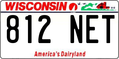 WI license plate 812NET