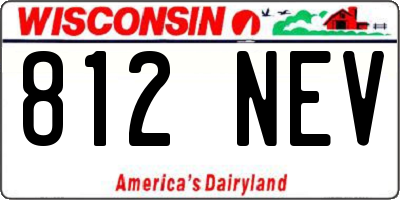 WI license plate 812NEV