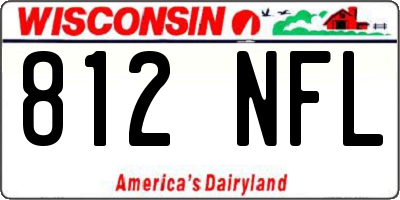 WI license plate 812NFL