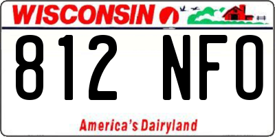 WI license plate 812NFO