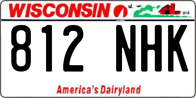 WI license plate 812NHK