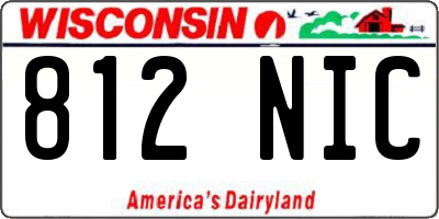 WI license plate 812NIC