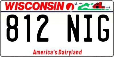 WI license plate 812NIG