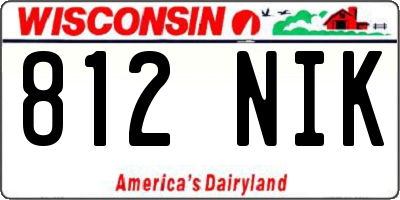 WI license plate 812NIK