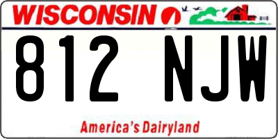 WI license plate 812NJW