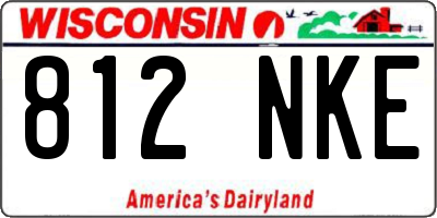 WI license plate 812NKE