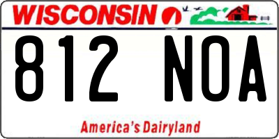 WI license plate 812NOA