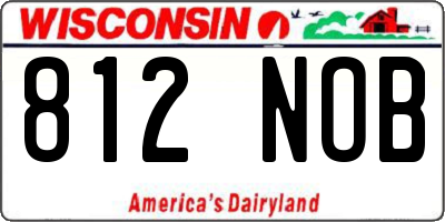 WI license plate 812NOB