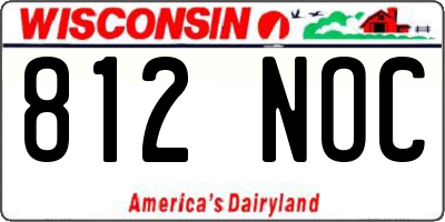 WI license plate 812NOC