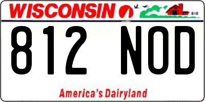 WI license plate 812NOD