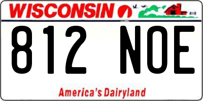 WI license plate 812NOE