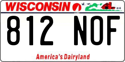 WI license plate 812NOF