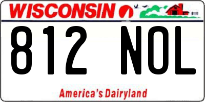 WI license plate 812NOL
