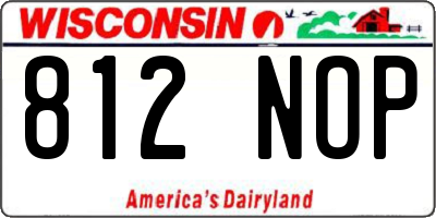 WI license plate 812NOP