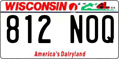 WI license plate 812NOQ