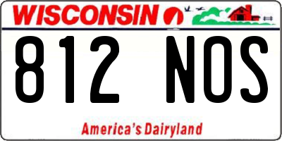 WI license plate 812NOS