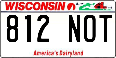 WI license plate 812NOT