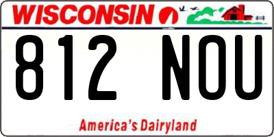 WI license plate 812NOU
