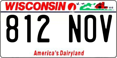 WI license plate 812NOV