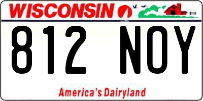 WI license plate 812NOY