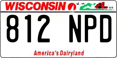 WI license plate 812NPD