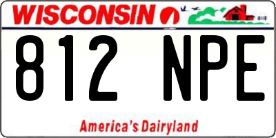 WI license plate 812NPE