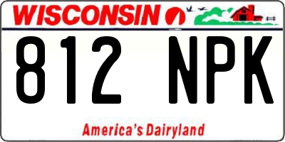 WI license plate 812NPK