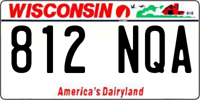 WI license plate 812NQA