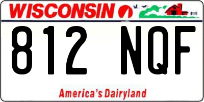 WI license plate 812NQF