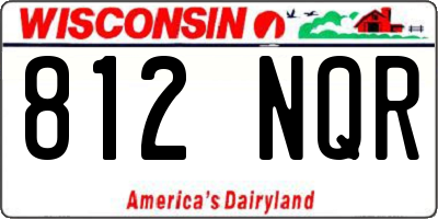 WI license plate 812NQR