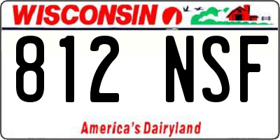 WI license plate 812NSF