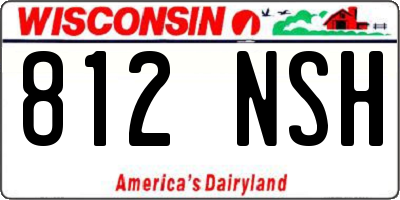 WI license plate 812NSH