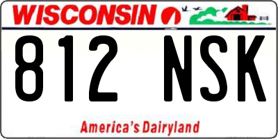 WI license plate 812NSK